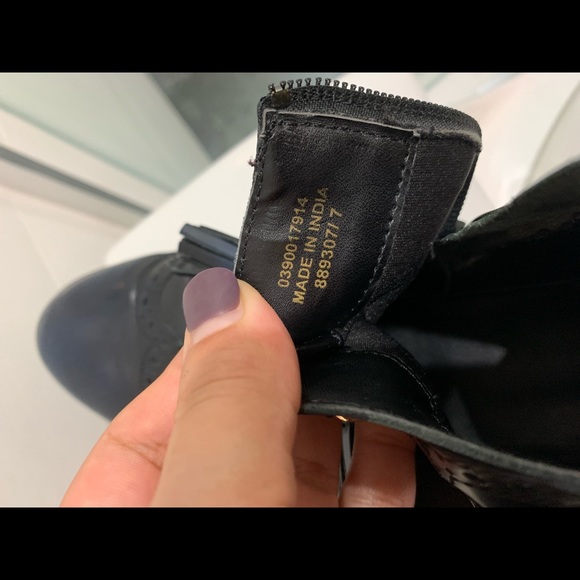 ASOS ALYA Leather Navy Tassel Ankle Boots size 10 - Picture 9 of 11